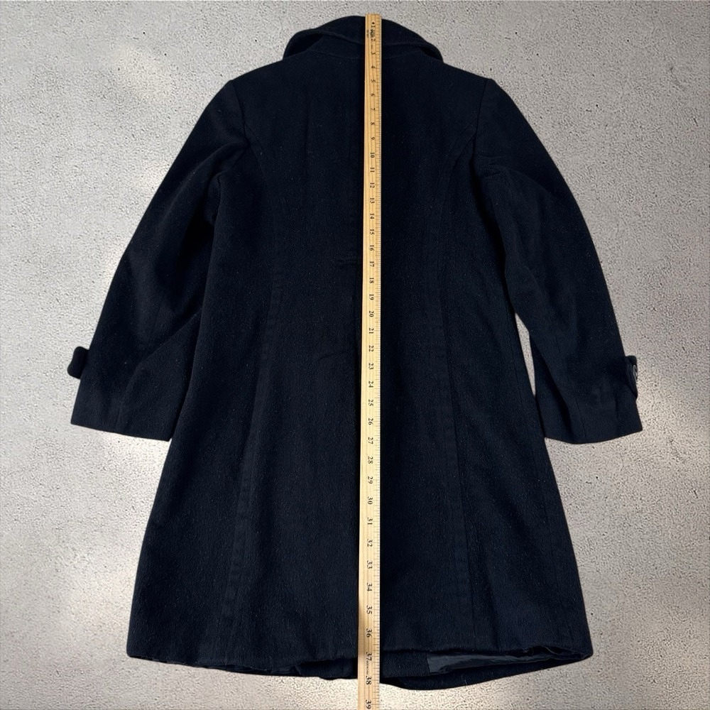 Saks Fifth Ave x Loro‎ Piana Wool Pea Coat Women's Size 6 Black Trench Overcoat - Picture 7 of 8